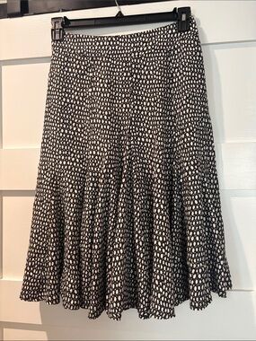 Womens Black and White Printed Max Mara silk Flounce Skirt